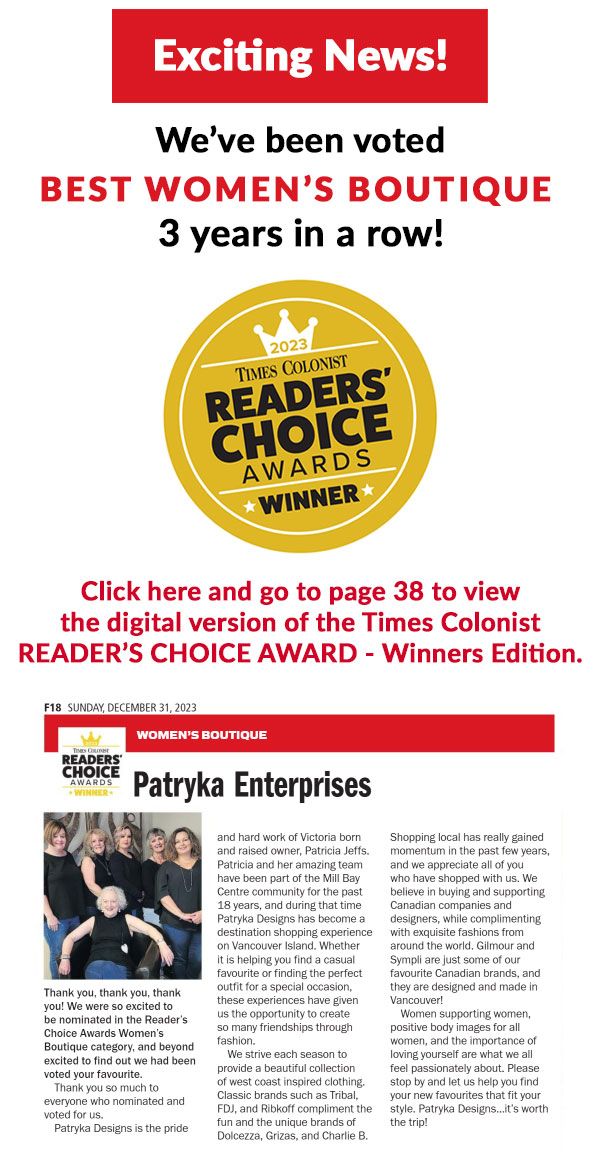 2023 READER-CHOICE-AWARD for Patryka Designs